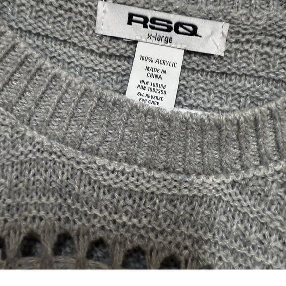 RSQ Gray open knit lightweight pullover sweater size Xlarge - Picture 2 of 4